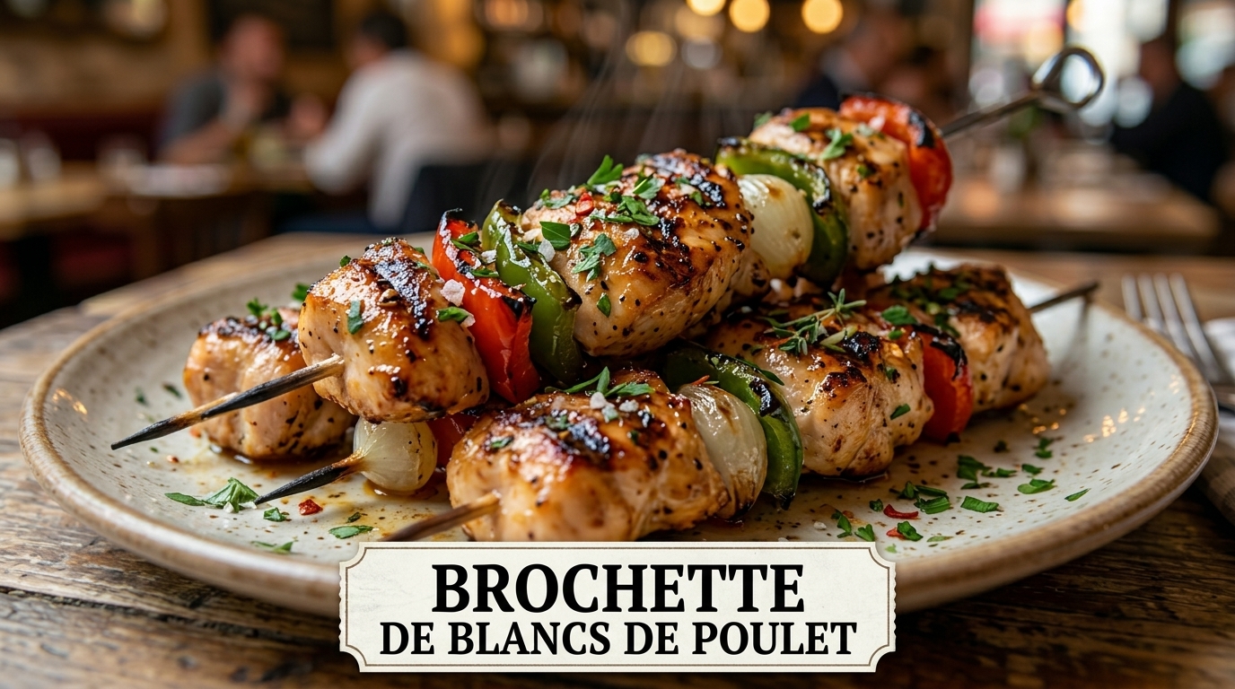 Brochette blanc de poulet provençale