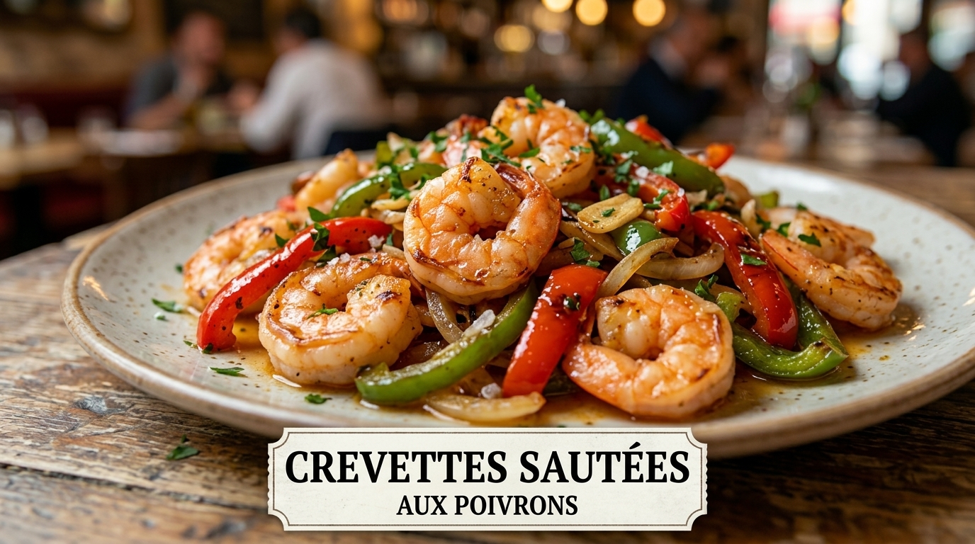 Gambas sautées au poivron