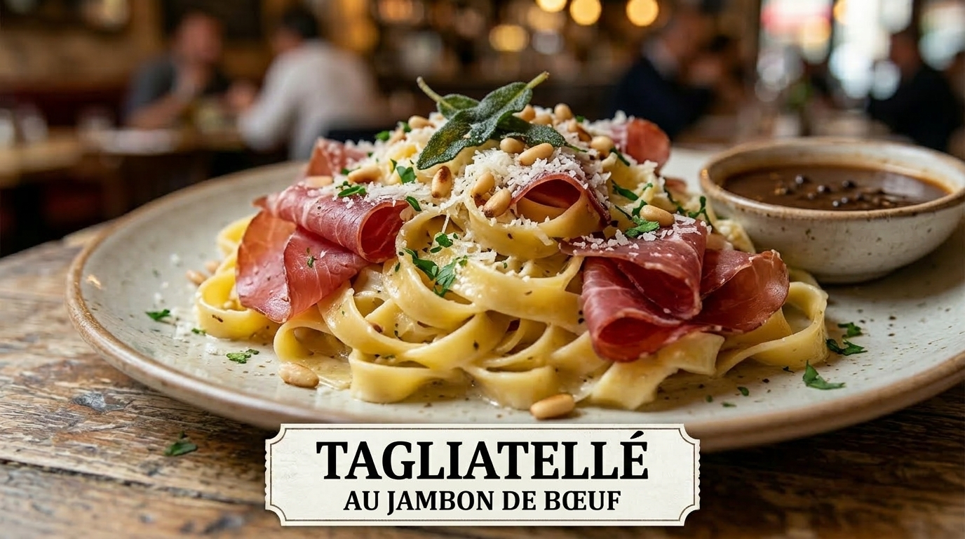 Tagliatelle au jambon de bœuf